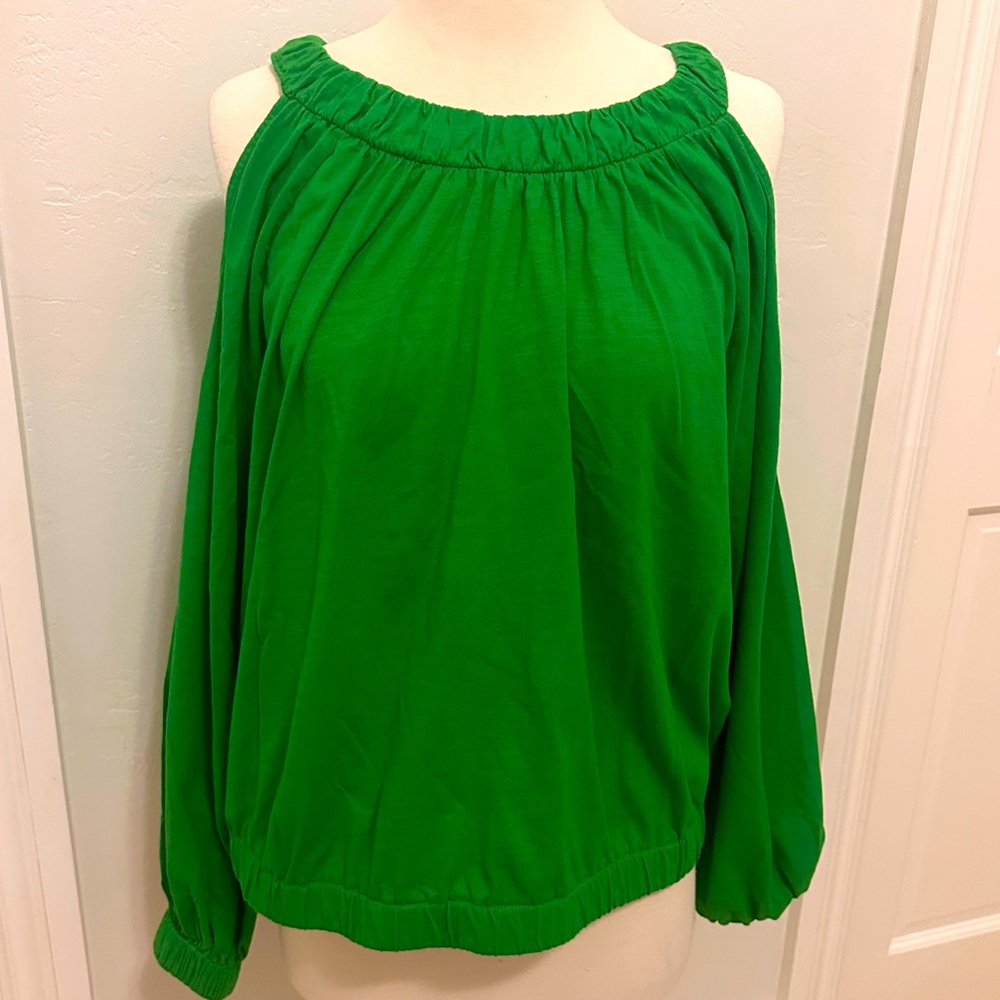 INC international Concepts Green cold shoulder long sleeve top Sz XL  NWOT
